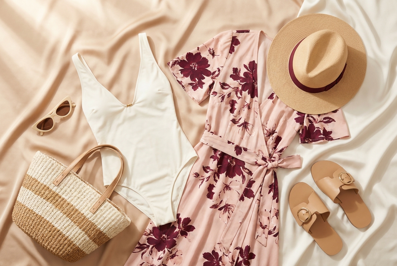 The Vacation Capsule — flat-lay of the full outfit